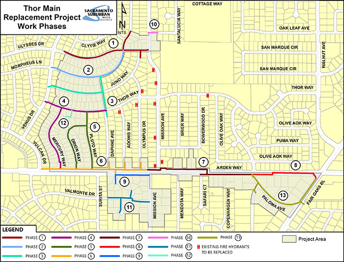 Thor Main Replacement Project with Hydrants